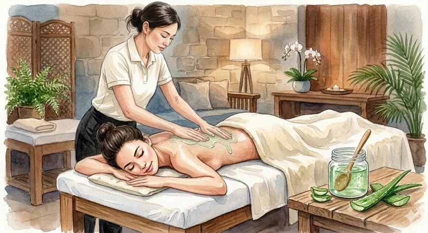 นวดว่านหางจระเข้ · Origins Health Massage